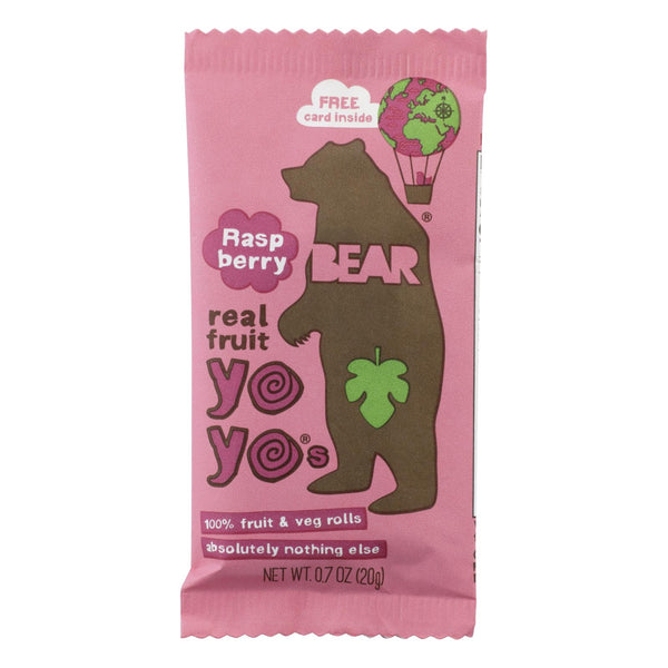 Bear Real Fruit Yoyo Snack - Raspberry - Case Of 6 - 3.5 Oz.