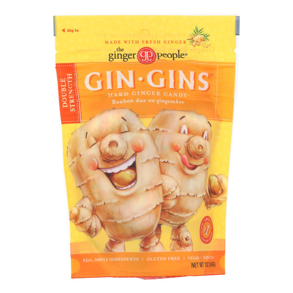 Ginger People - Gin Gins Hard Ginger Candy - Double Strength - Case Of 12