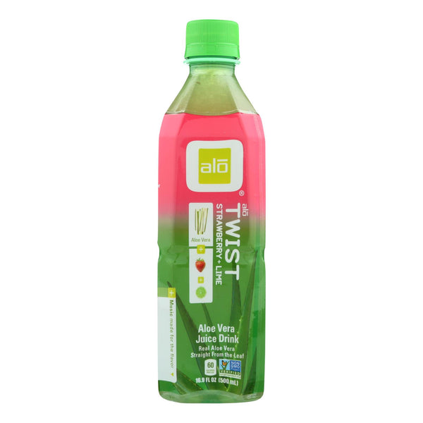 Alo - Aloe Vera Juice Drink - Strawberry Lime Twist - Case Of 12 - 16.9 Fl Oz.