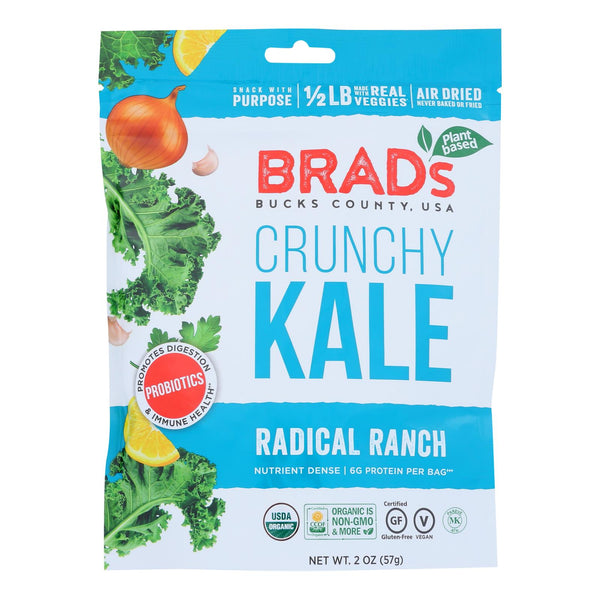 Brad's Plant Based - Crunchy Kale - Radical Ranch - Case Of 12 - 2 Oz.
