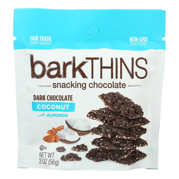 Bark Thins Snacking Chocolate - Dark Chocolate Coconut - Case Of 12 - 2 Oz.