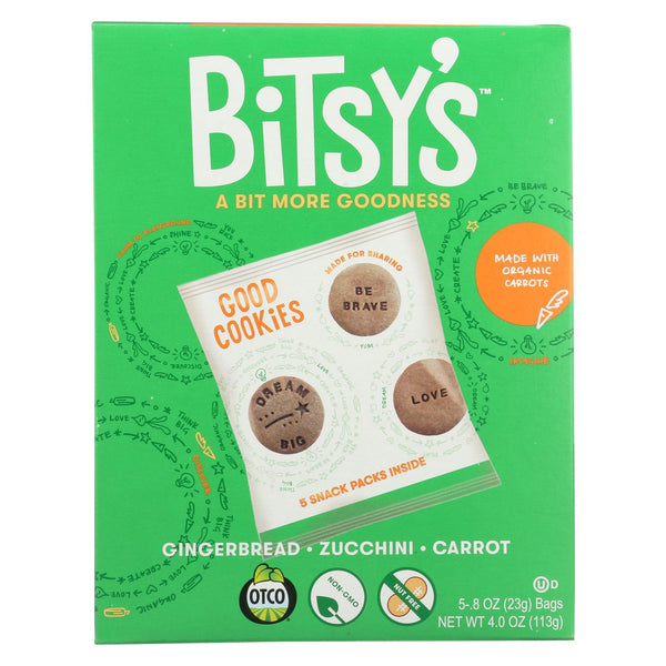 Bitsys Brainfood Cookies Gingerbread Zucchini Carrot - Case Of 6 - 5-4 Oz.