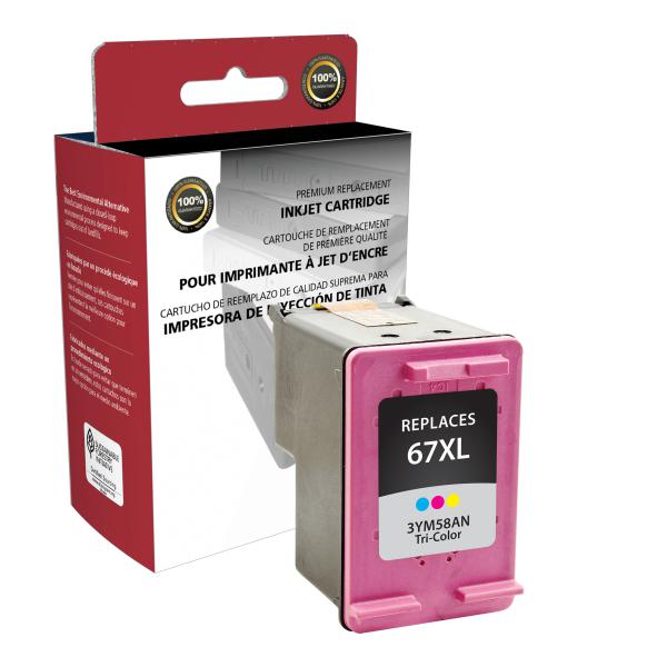 Clover Imaging Remanufactured High Yield Tri-Color Ink Cartridge for HP 3YM58AN (HP 67XL)