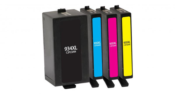 CIG Remanufactured High Yield Black, Cyan, Magenta, Yellow Ink Cartridges for HP 934XL/HP 935XL 4-Pack
