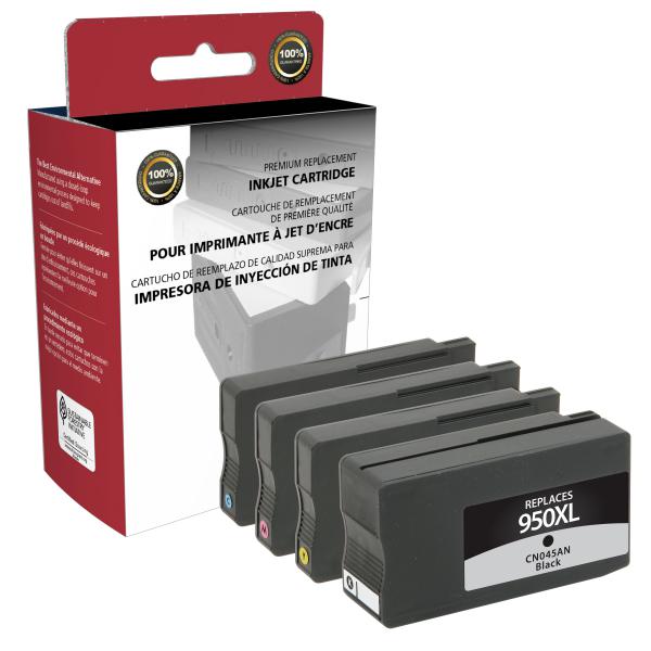 Clover Imaging Remanufactured High Yield Black, Cyan, Magenta, Yellow Ink Cartridges for HP C2P01FN (HP 950XL/951) 4-Pack