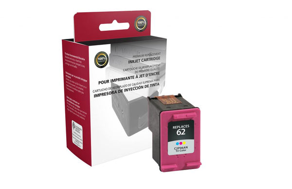 Remanufactured Tri-Color Ink Cartridge for HP C2P06AN (HP 62)