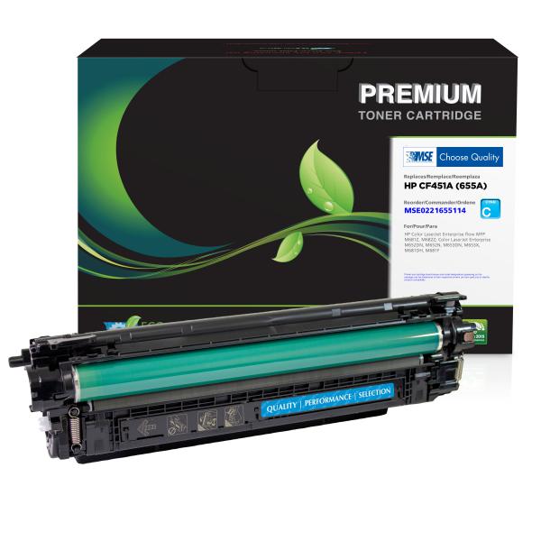 MSE Remanufactured Cyan Toner Cartridge for HP CF451A (HP 655A)