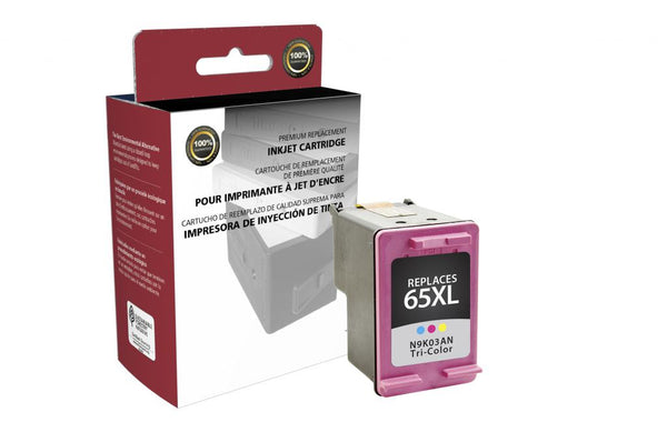 Remanufactured High Yield Tri-Color Ink Cartridge for HP N9K03AN (HP 65XL)