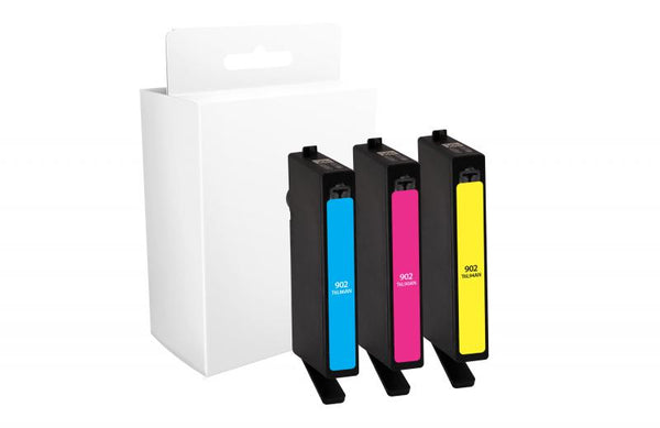 Remanufactured Cyan, Magenta, Yellow Ink Cartridges for HP T0A38AN (HP 902) 3-Pack