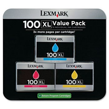 Genuine Lexmark 100XL (14N0684) Ink Cartridge- Color, Multi-Pack