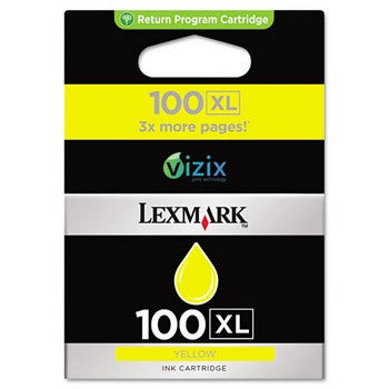 Lexmark 100XL Yellow, High Yield Ink Cartridge, Lexmark 14N1071