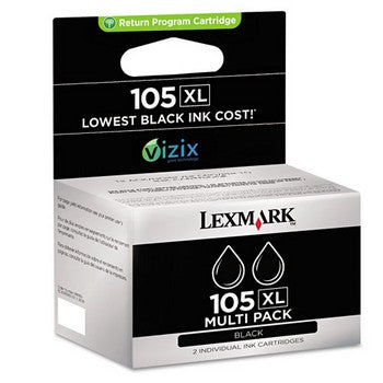Lexmark 105XL Black, Multi Pack, High Yield Ink Cartridge, Lexmark 14N1180