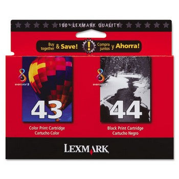 Lexmark 43 / 44 Black and Color, High Capacity, Combo Pack Ink Cartridge, Lexmark 18Y0372