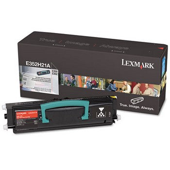 Lexmark E352H21A Black, High Yield Toner Cartridge