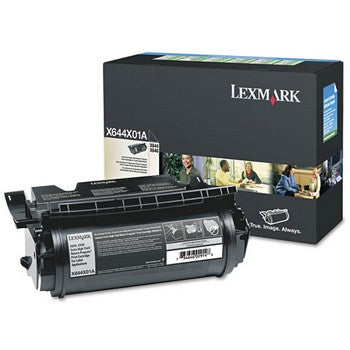 Lexmark X644X01A Black, High Yield Toner Cartridge