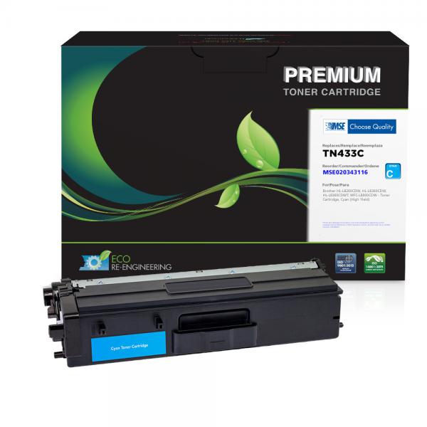 Remanufactured High Yield Cyan Toner Cartridge for Brother TN433C