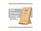 Wireless Charger with Stand - Wooden Eco-Friendly Charger with 2 Coils, Both Ways Fast Charging - Compatible with iPhone and a Range of Qi-Enabled Smartphones, Comes with USB-Micro Power Delivery