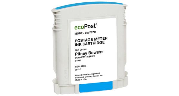 Remanufactured Postage Meter Cyan Ink Cartridge for Pitney Bowes 787-D