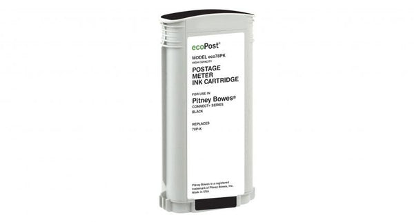 ecoPost Remanufactured Black Postage Meter Ink Cartridge for Pitney Bowes 78P-K
