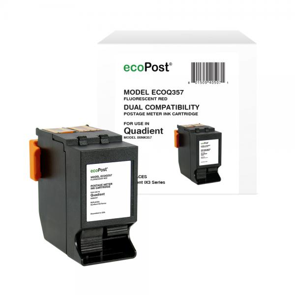 ecoPost Non-OEM New Postage Meter Red Ink Cartridge for Quadient (NeoPost) IXINK357