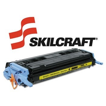 Compatible HP 124A Yellow, Standard Yield Toner Cartridge, SKILCRAFT SKL-Q6002A