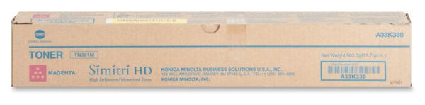 Genuine Magenta Konica Minolta TN321M Toner Cartridge - (A33K350)