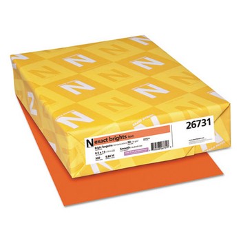 Exact Brights Paper, 8 1/2 x 11, Bright Tangerine, 20lb, 500 Sheets
