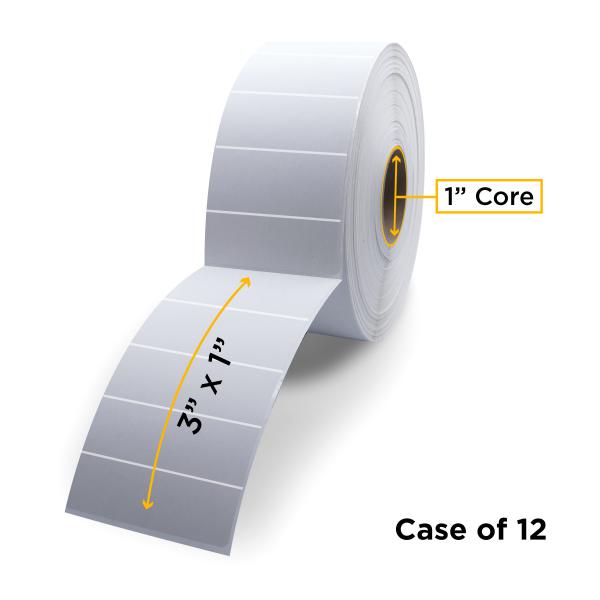 Clover Imaging Non-OEM New Direct Thermal Label Roll 1.0" ID x 5.0" Max OD for Desktop Barcode Printers