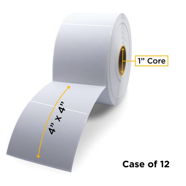 Clover Imaging Non-OEM New Direct Thermal Label Roll 1.0" ID x 5.0" Max OD for Desktop Barcode Printers