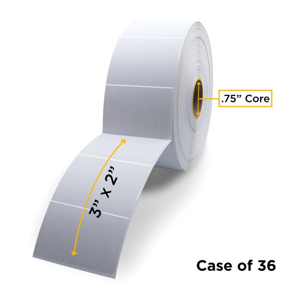 Clover Imaging Non-OEM New Direct Thermal Label Roll 0.75" ID x 2.2" Max OD for Mobile Barcode Printers